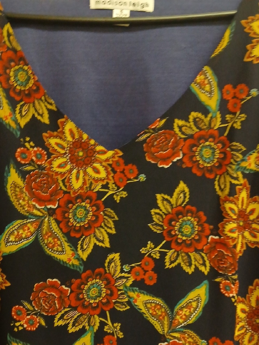 Madison Leigh Boho Chiffon Shift Dress with Split Sleeves Navy Plus Size 16. - Picture 4 of 13